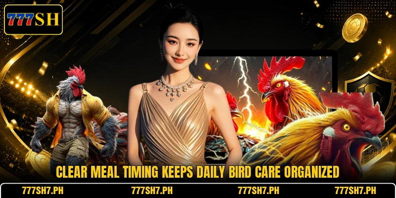Clear meal timing keeps daily bird care organized Clear meal timing keeps daily bird care organized