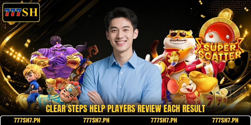 Clear steps help players review each result Clear steps help players review each result
