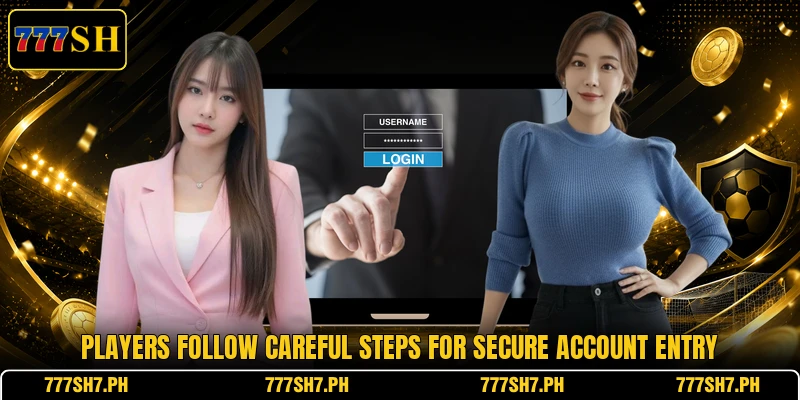 Players follow careful steps for secure account entry Players follow careful steps for secure account entry