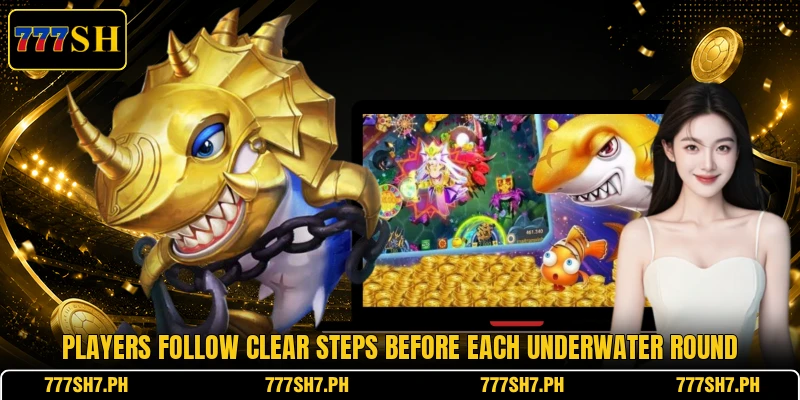 Players follow clear steps before each underwater round Players follow clear steps before each underwater round
