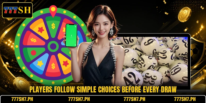 Players follow simple choices before every draw Players follow simple choices before every draw