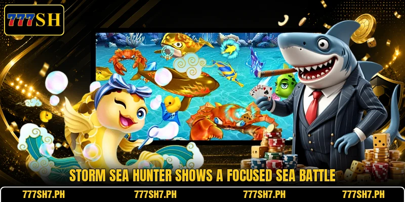 Storm Sea Hunter shows a focused sea battle Storm Sea Hunter shows a focused sea battle
